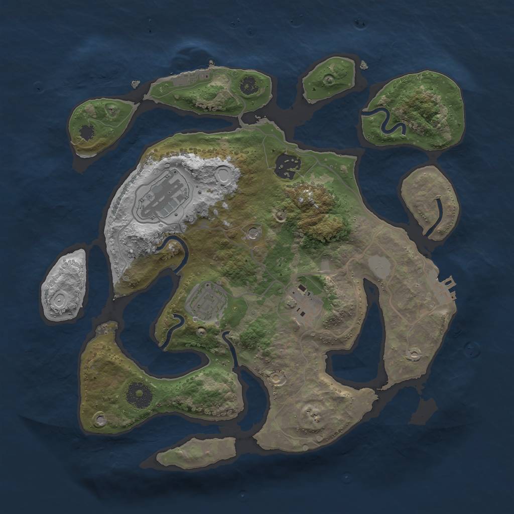 Rust Map: Procedural Map, Size: 3000, Seed: 638355, 12 Monuments