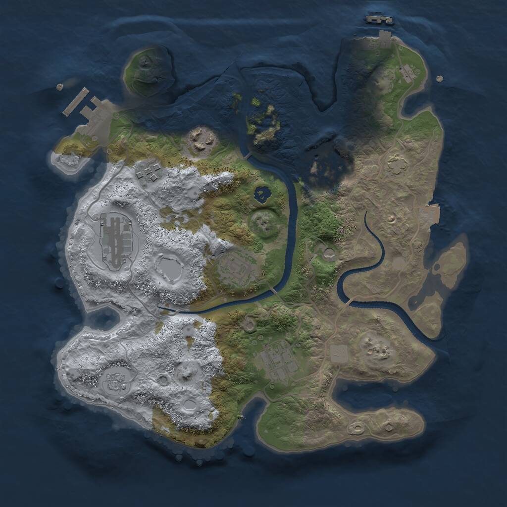 Rust Map: Procedural Map, Size: 3000, Seed: 903475, 12 Monuments