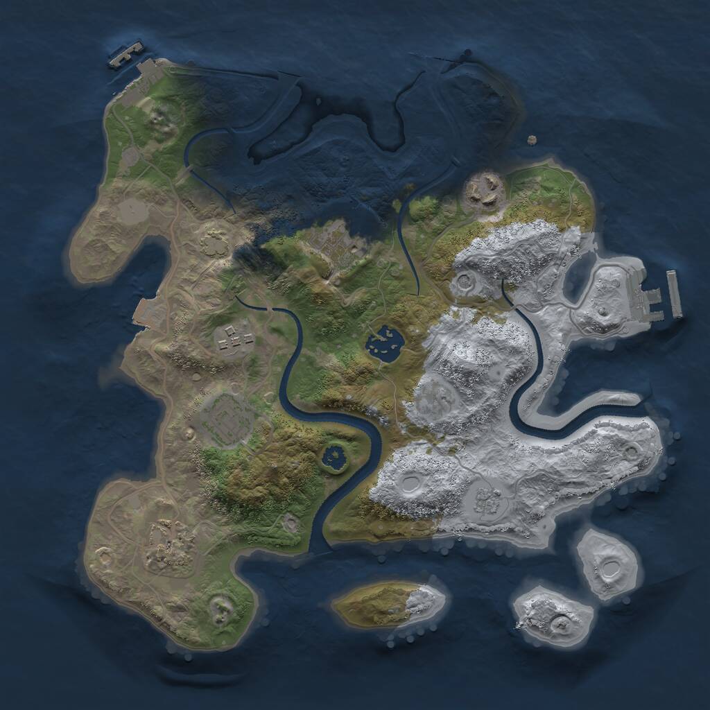 Rust Map: Procedural Map, Size: 3000, Seed: 699335, 12 Monuments