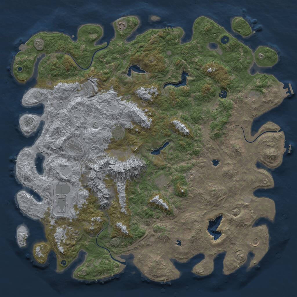 Rust Map: Procedural Map, Size: 5500, Seed: 1994, 17 Monuments
