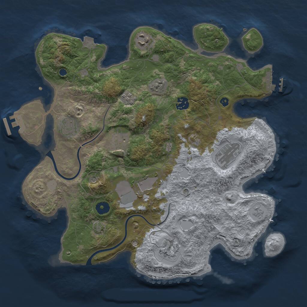 Rust Map: Procedural Map, Size: 3500, Seed: 2029999, 14 Monuments
