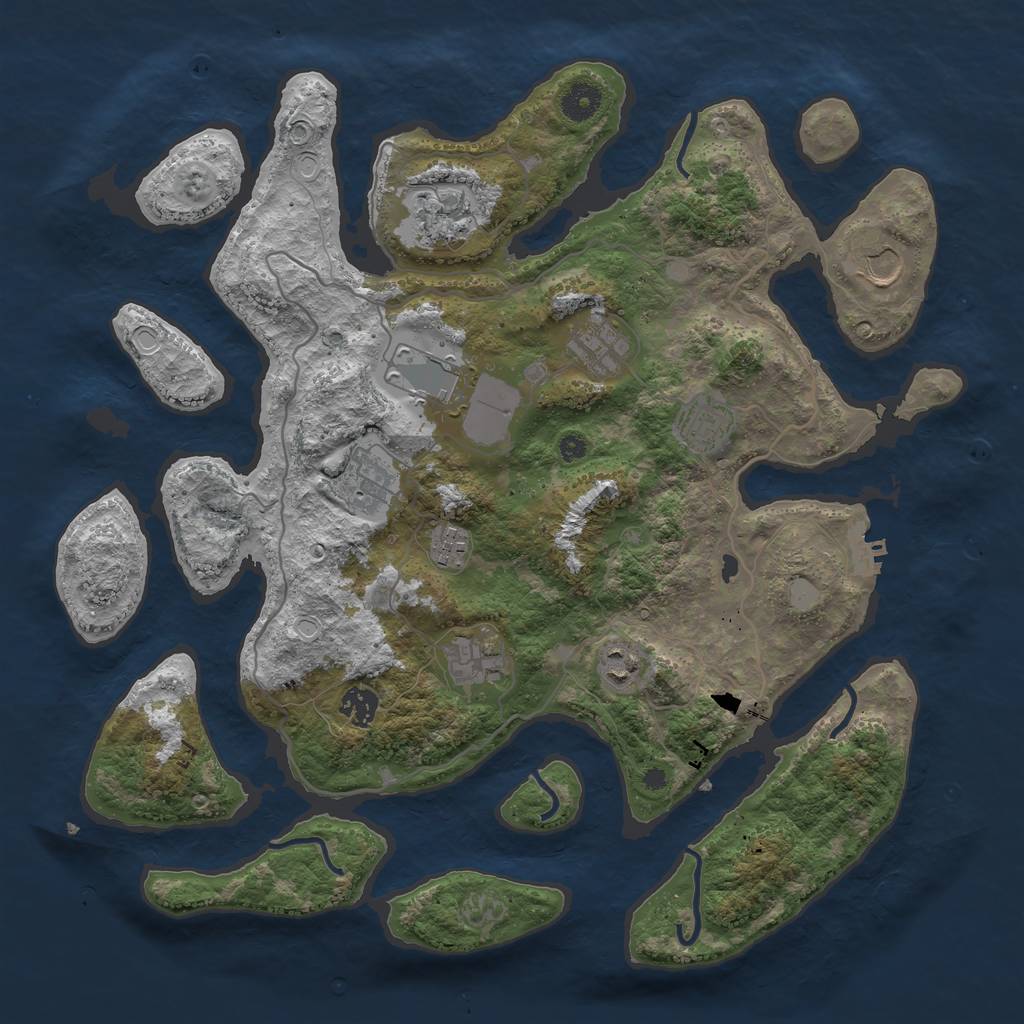 Rust Map: Procedural Map, Size: 4000, Seed: 2039015923, 16 Monuments