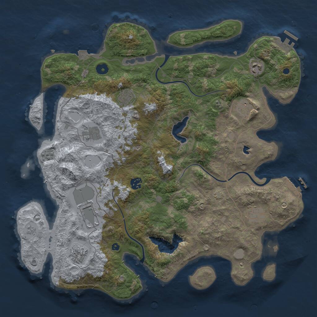 Rust Map: Procedural Map, Size: 4050, Seed: 657539368, 15 Monuments