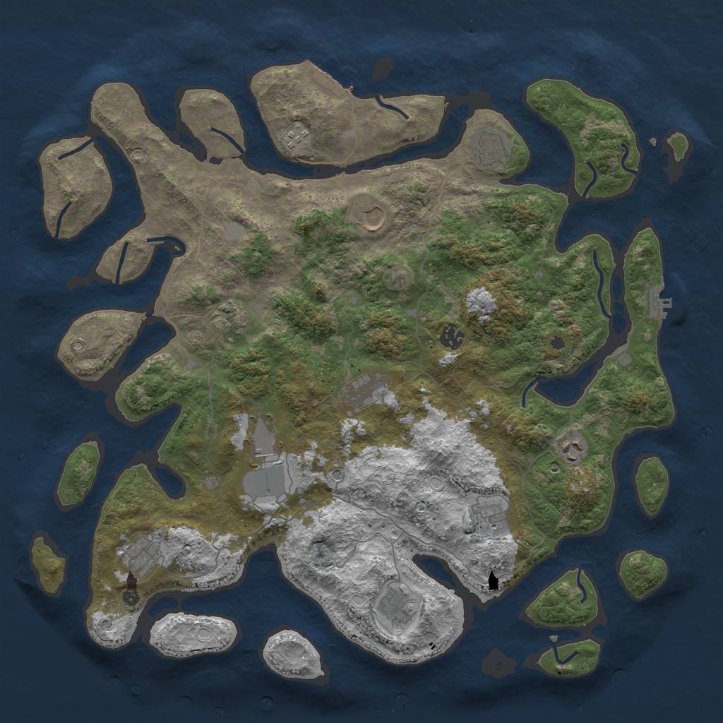 Rust Map: Procedural Map, Size: 4500, Seed: 91602309, 19 Monuments