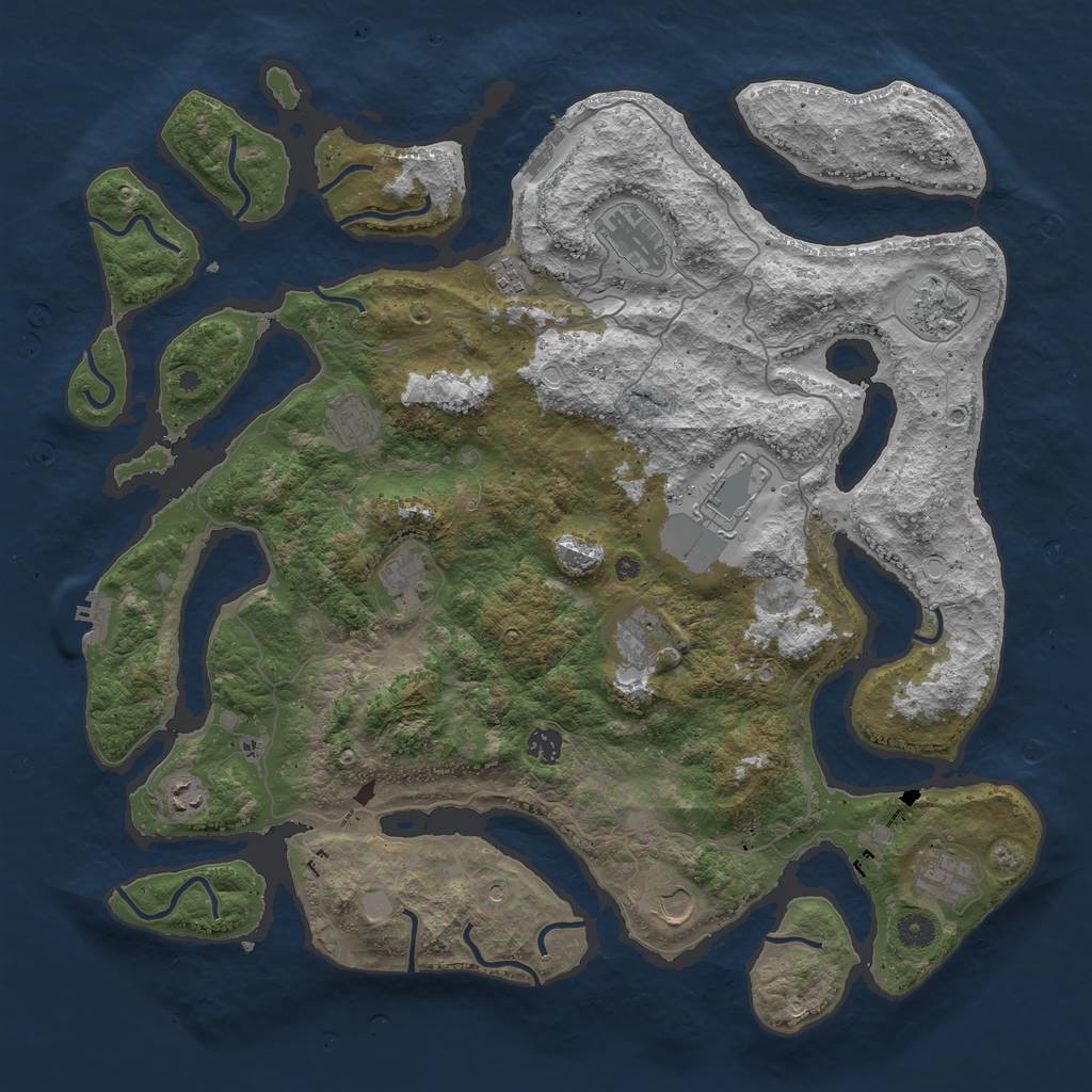 Rust Map: Procedural Map, Size: 4500, Seed: 10923, 19 Monuments