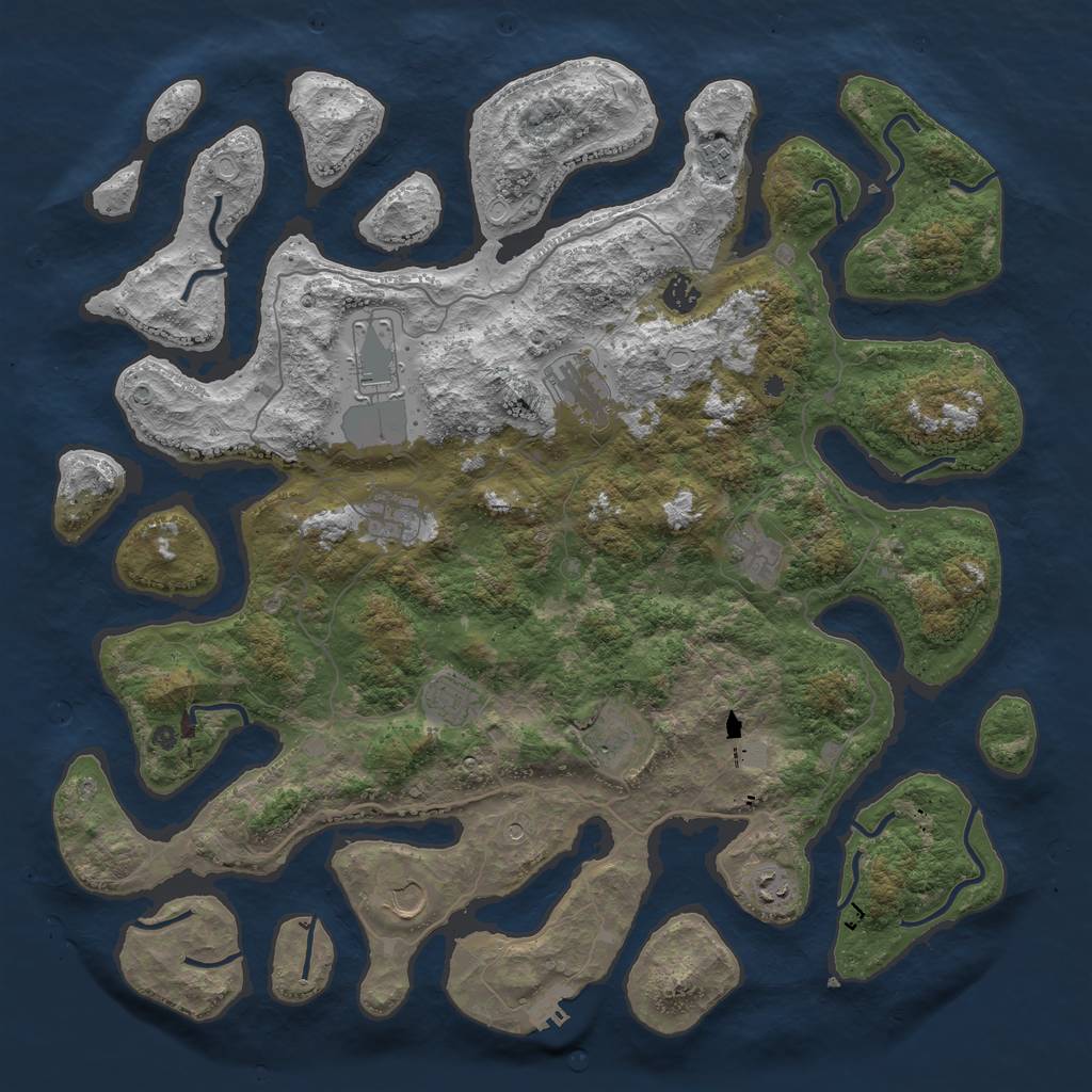 Rust Map: Procedural Map, Size: 4500, Seed: 92396965, 17 Monuments