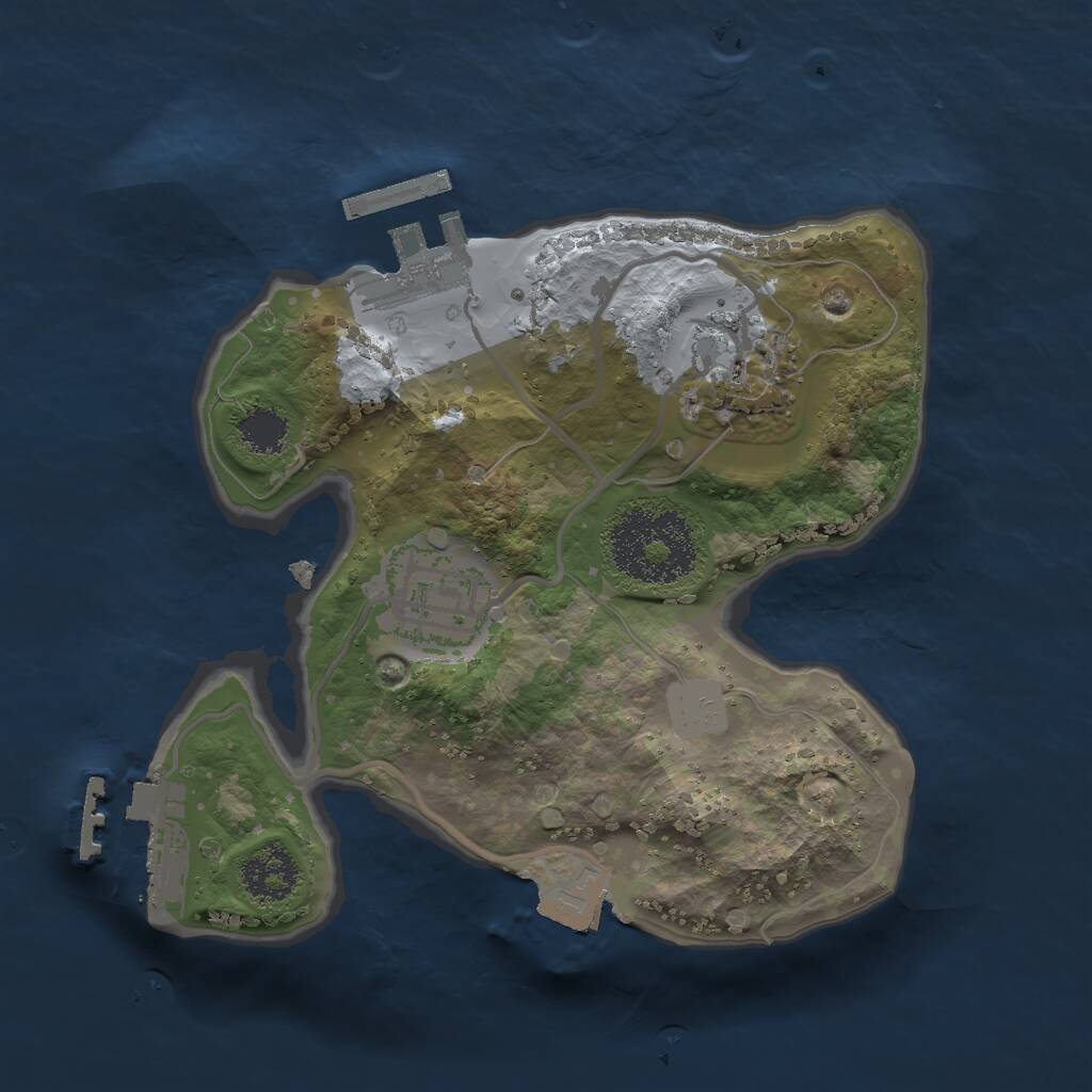 Rust Map: Procedural Map, Size: 2000, Seed: 5, 5 Monuments