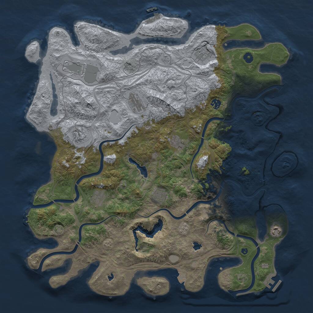 Rust Map: Procedural Map, Size: 4700, Seed: 1155200177, 16 Monuments