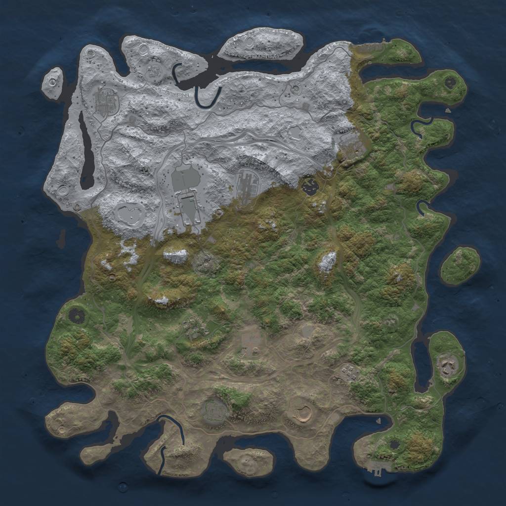 Rust Map: Procedural Map, Size: 4700, Seed: 1155200177, 18 Monuments
