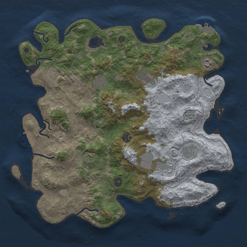 Rust Map: Procedural Map, Size: 4000, Seed: 562906696, 16 Monuments
