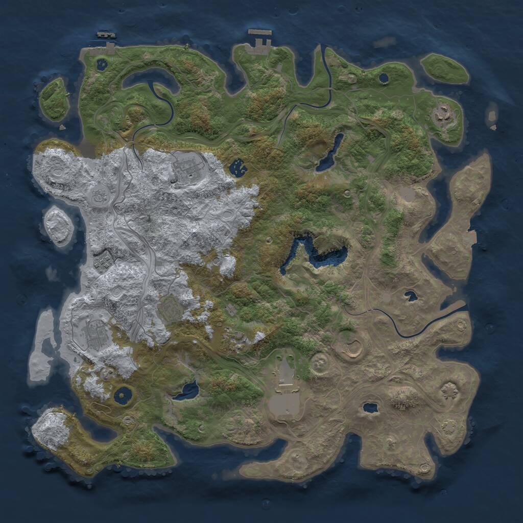 Rust Map: Procedural Map, Size: 4500, Seed: 6500, 15 Monuments