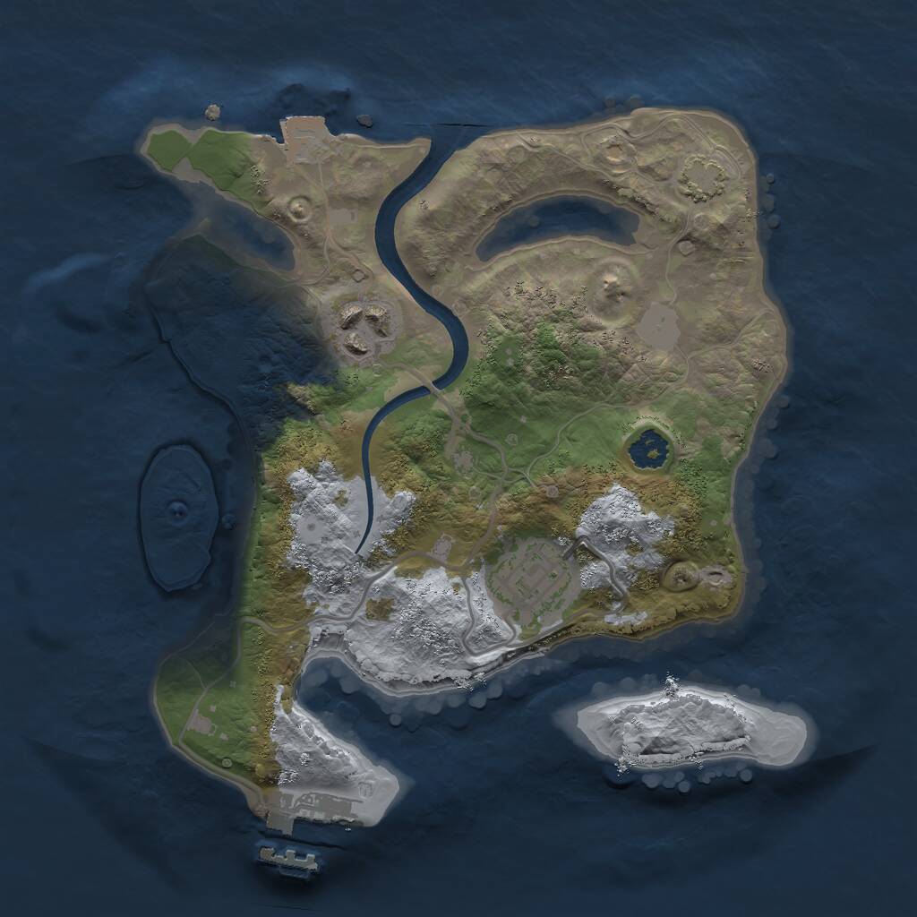 Rust Map: Procedural Map, Size: 2400, Seed: 15235235, 5 Monuments