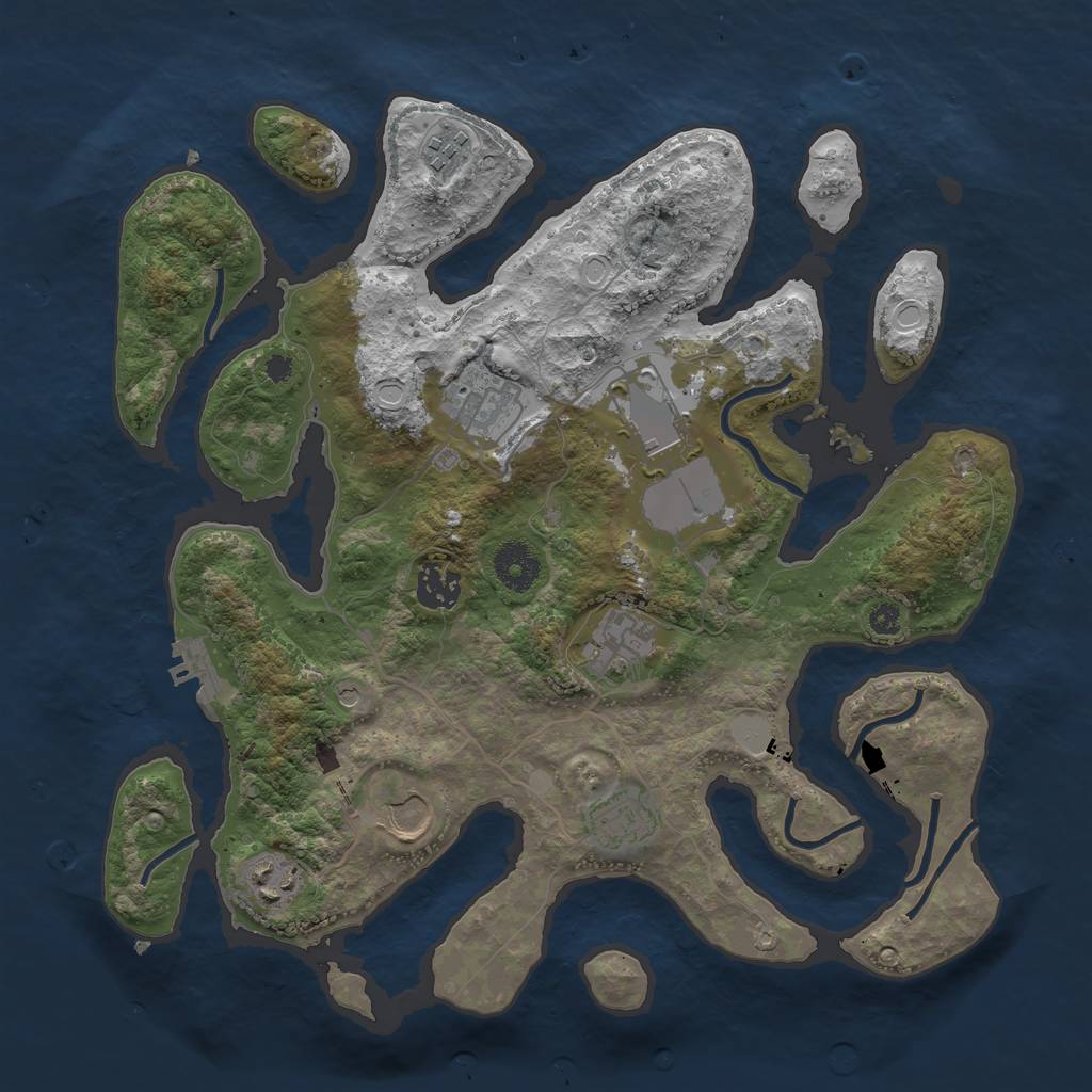 Rust Map: Procedural Map, Size: 3500, Seed: 6548945, 15 Monuments