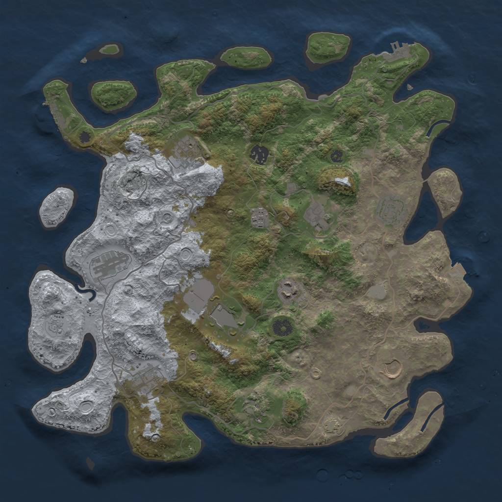 Rust Map: Procedural Map, Size: 4000, Seed: 4000, 19 Monuments