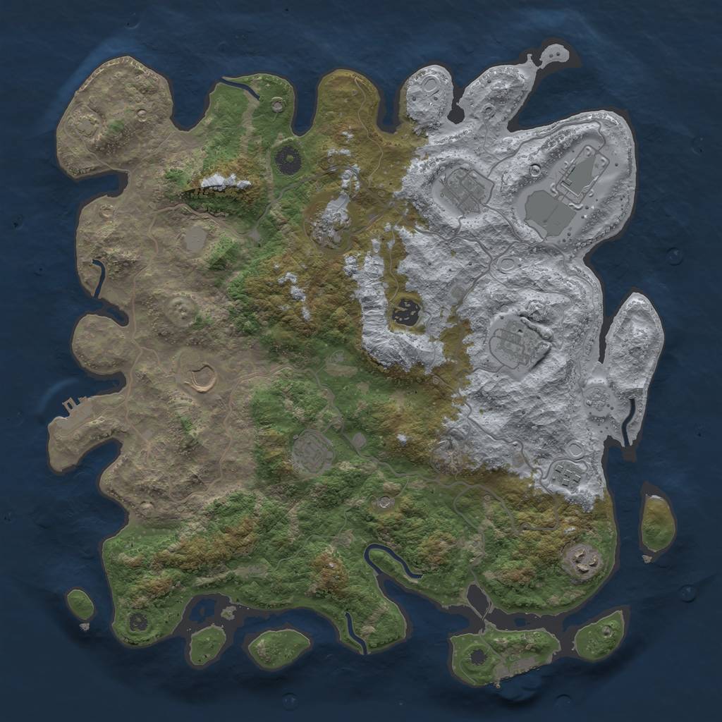 Rust Map: Procedural Map, Size: 4000, Seed: 2568, 17 Monuments