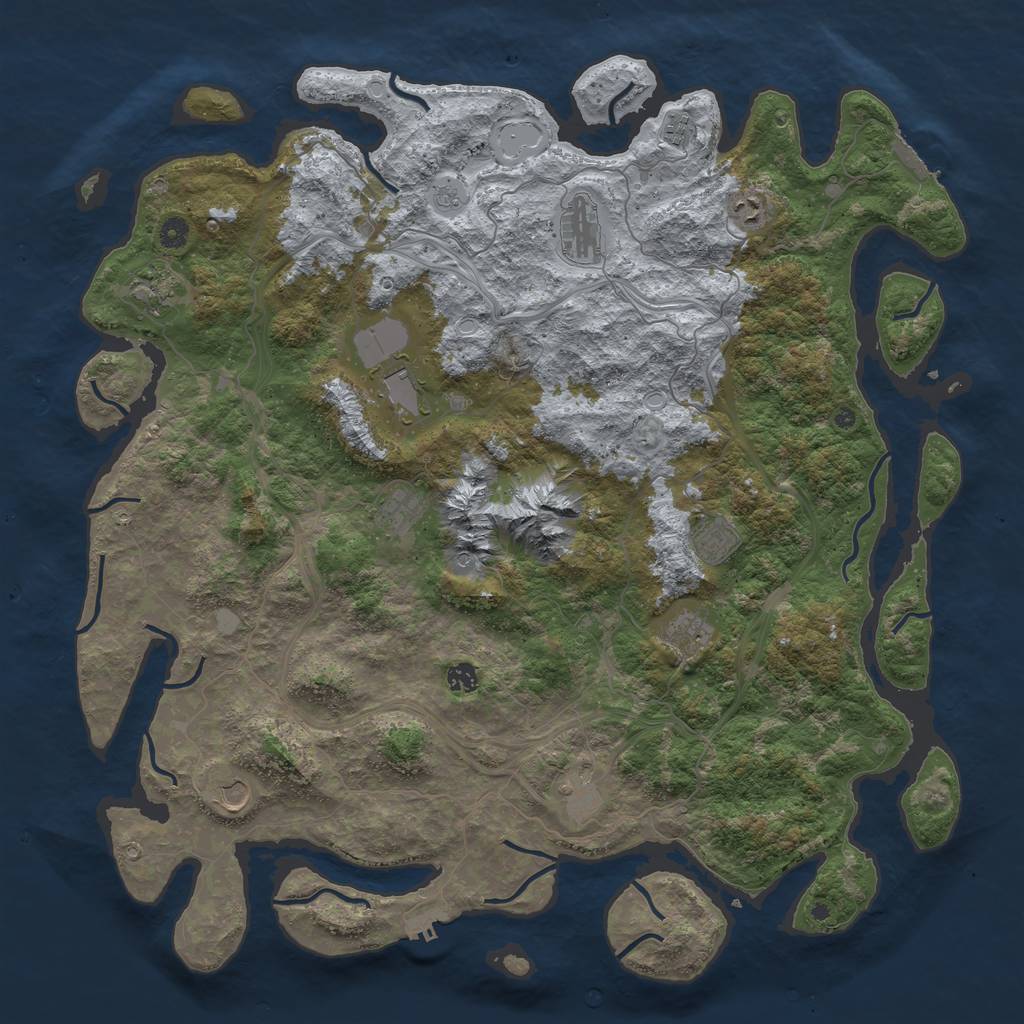 Rust Map: Procedural Map, Size: 5000, Seed: 1862974, 18 Monuments