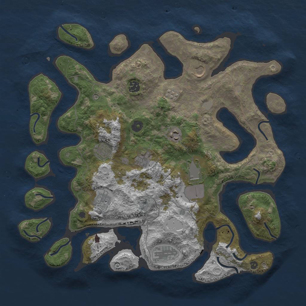 Rust Map: Procedural Map, Size: 4000, Seed: 987654312, 15 Monuments