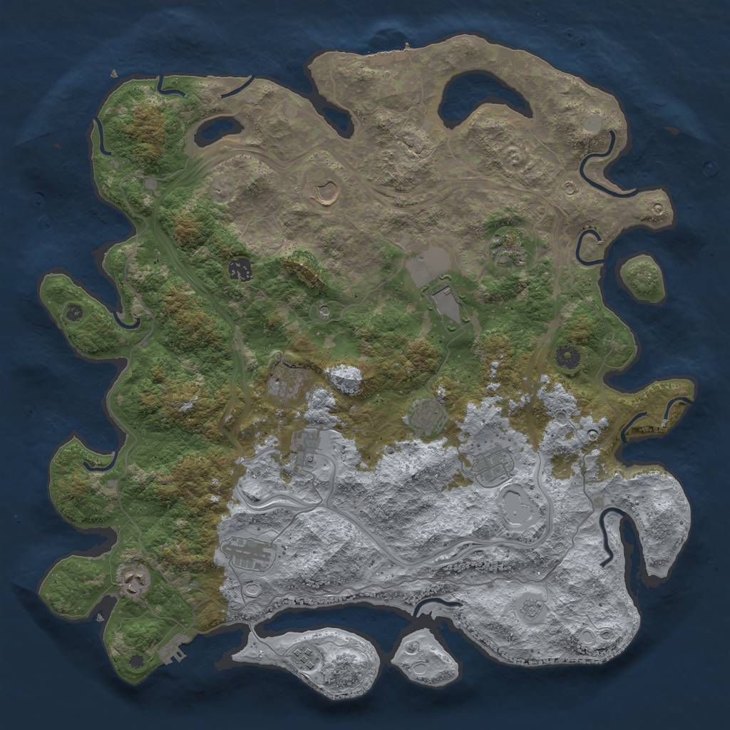Rust Map: Procedural Map, Size: 4500, Seed: 20112017, 18 Monuments