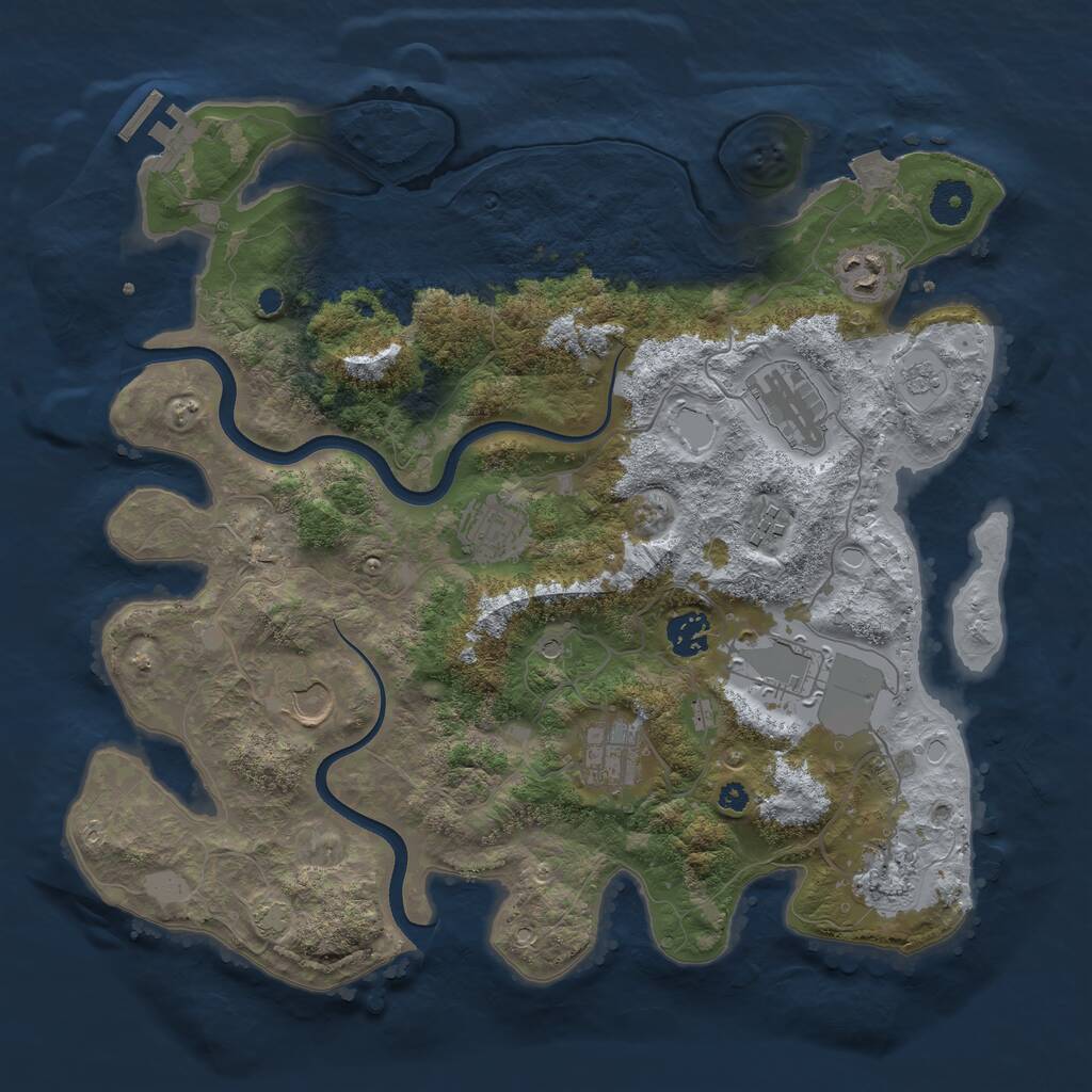 Rust Map: Procedural Map, Size: 3700, Seed: 99846, 14 Monuments