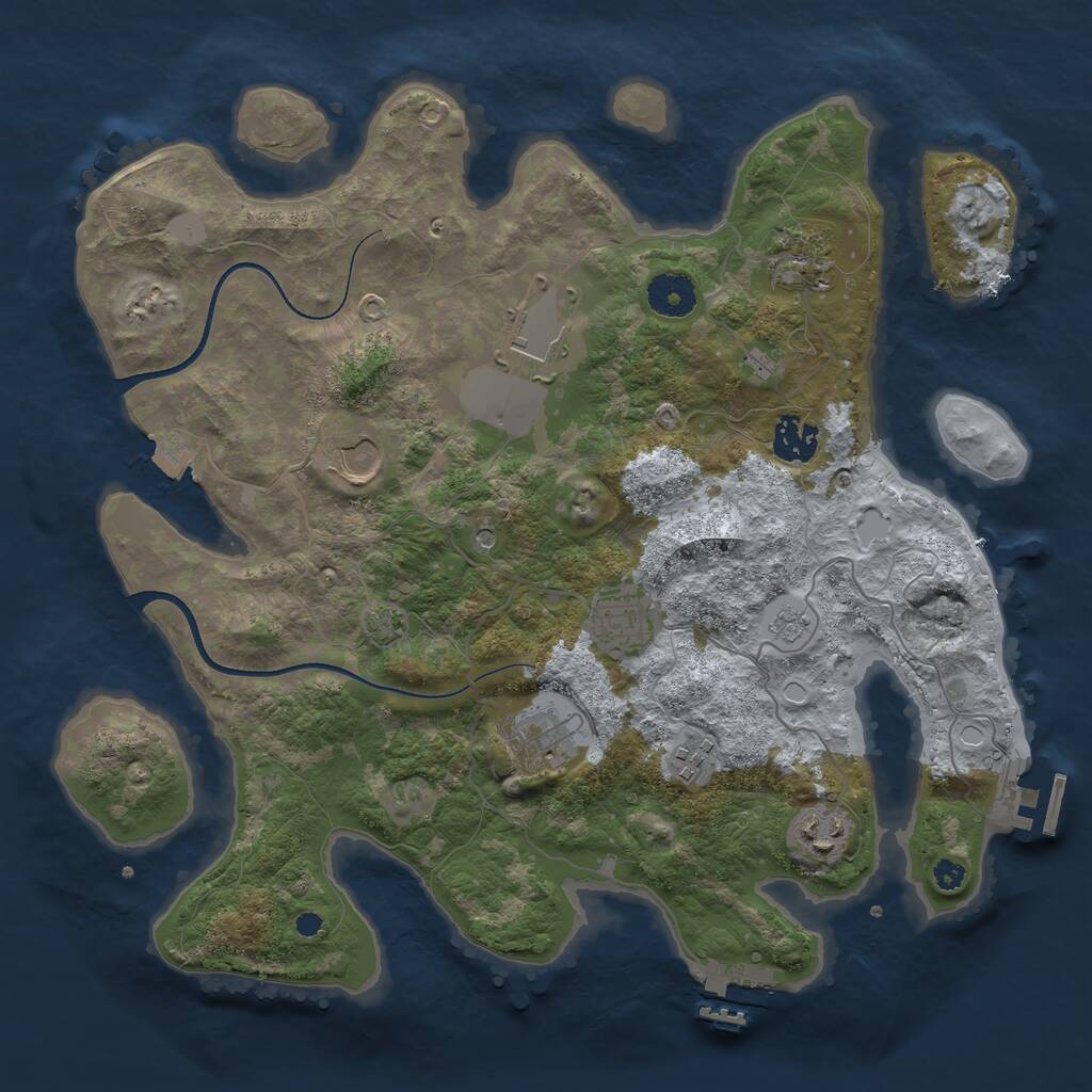 Rust Map: Procedural Map, Size: 3550, Seed: 961972, 14 Monuments