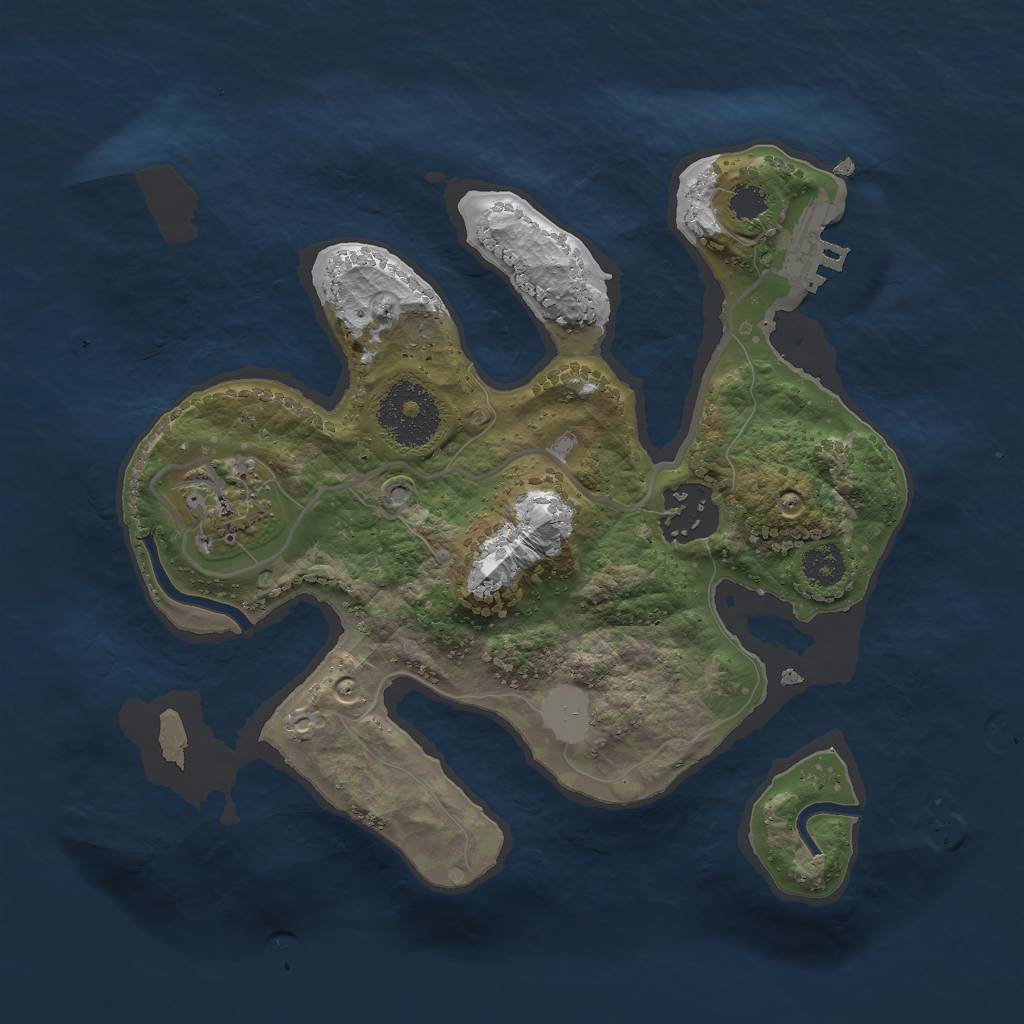 Rust Map: Procedural Map, Size: 2500, Seed: 1234, 8 Monuments