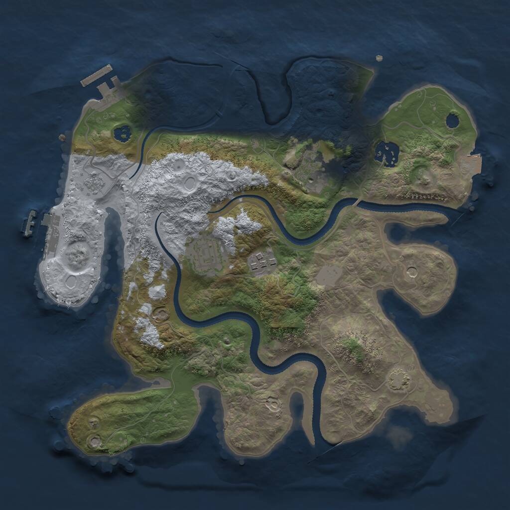 Rust Map: Procedural Map, Size: 3000, Seed: 99616, 10 Monuments