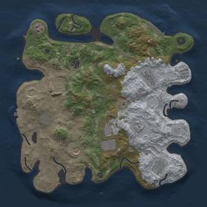 Thumbnail Rust Map: Procedural Map, Size: 3700, Seed: 1050599745, 17 Monuments