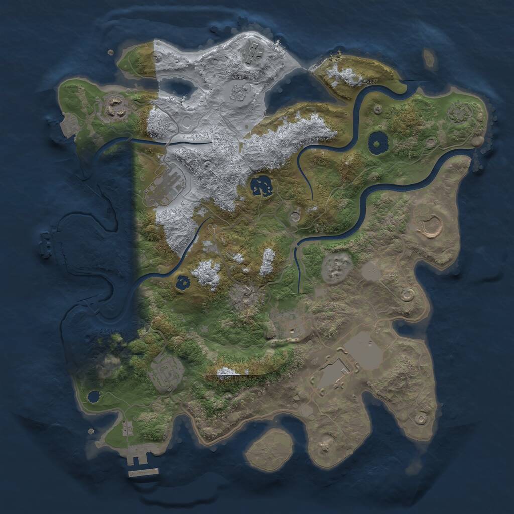 Rust Map: Procedural Map, Size: 3500, Seed: 584344937, 14 Monuments