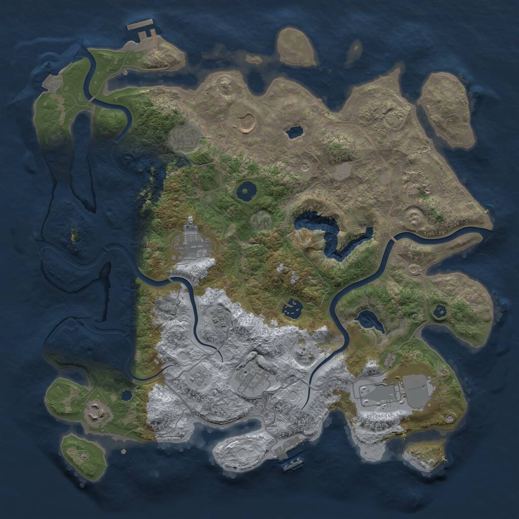 Rust Map: Procedural Map, Size: 4000, Seed: 834255, 15 Monuments