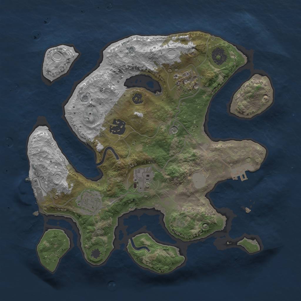 Rust Map: Procedural Map, Size: 2800, Seed: 55, 12 Monuments