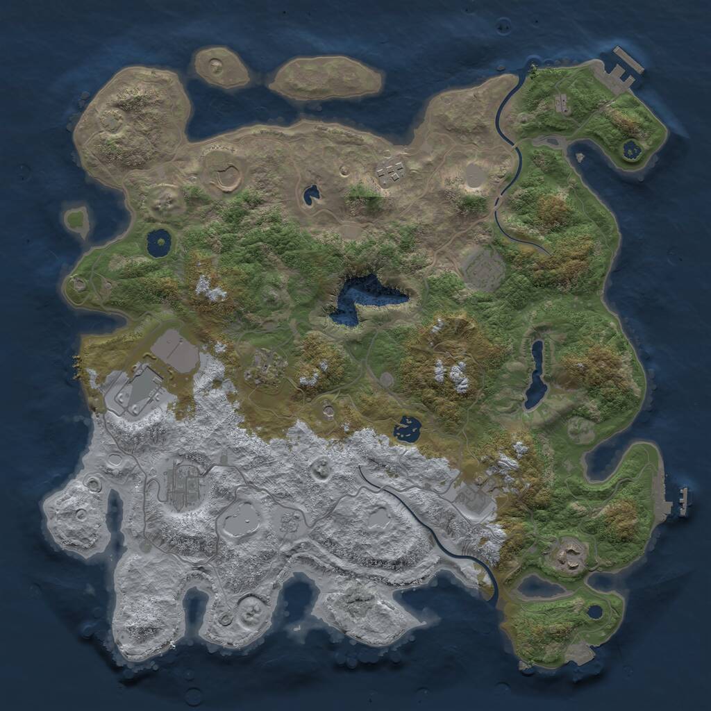 Rust Map: Procedural Map, Size: 4000, Seed: 7, 15 Monuments