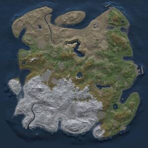 Thumbnail Rust Map: Procedural Map, Size: 4000, Seed: 45678934, 13 Monuments
