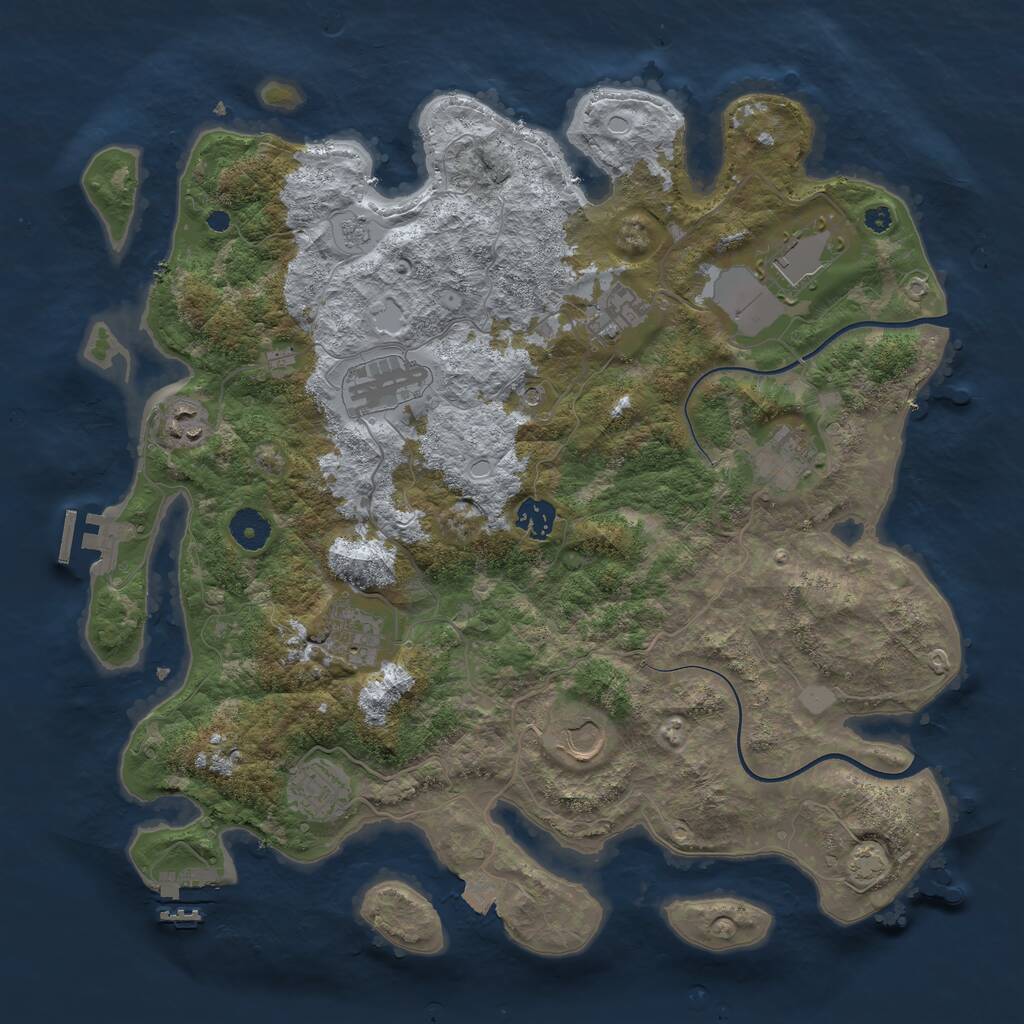 Rust Map: Procedural Map, Size: 3850, Seed: 281570855, 15 Monuments