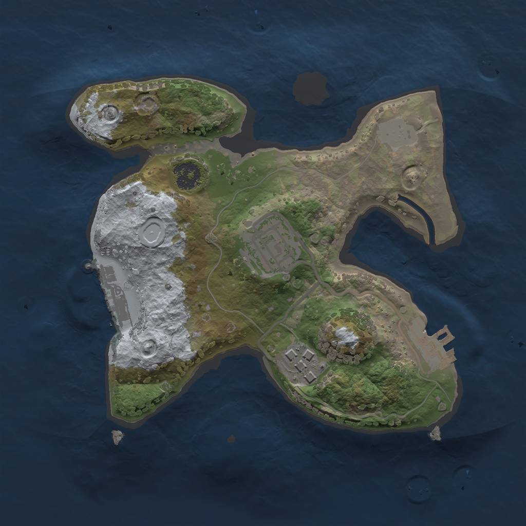Rust Map: Procedural Map, Size: 2000, Seed: 123456, 7 Monuments