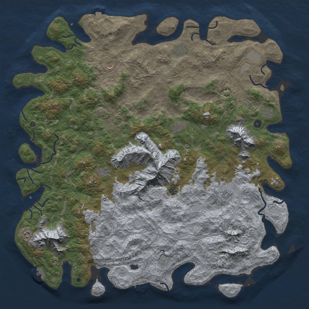 Rust Map: Procedural Map, Size: 6000, Seed: 50000, 19 Monuments