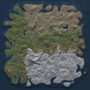Thumbnail Rust Map: Procedural Map, Size: 6000, Seed: 50000, 17 Monuments
