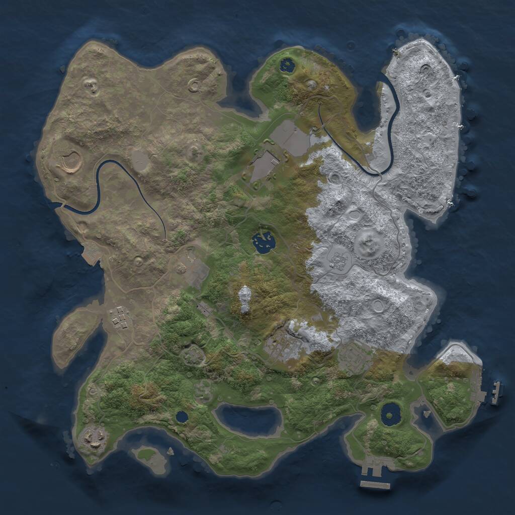 Rust Map: Procedural Map, Size: 3500, Seed: 1116174945, 13 Monuments