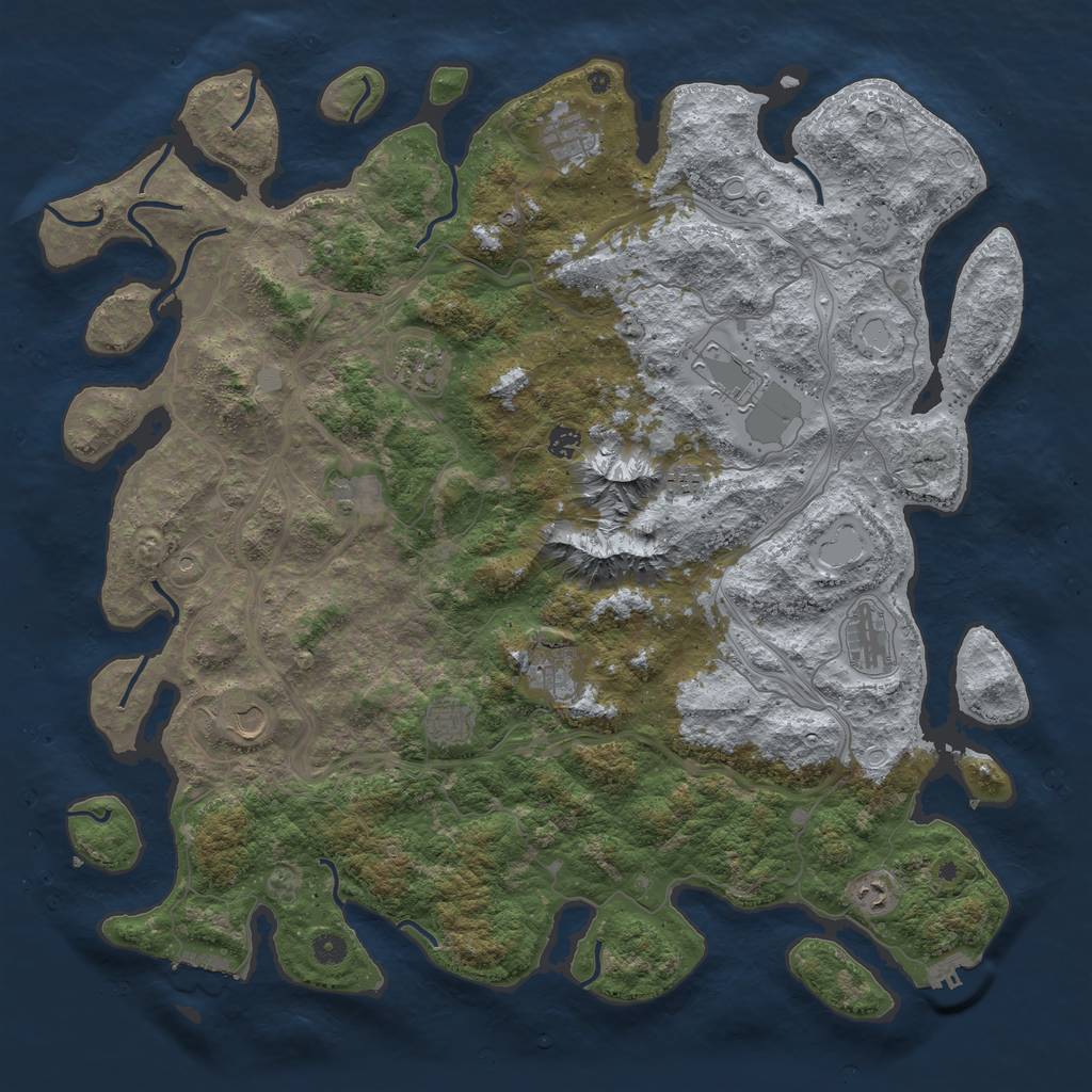 Rust Map: Procedural Map, Size: 5000, Seed: 114514810, 18 Monuments