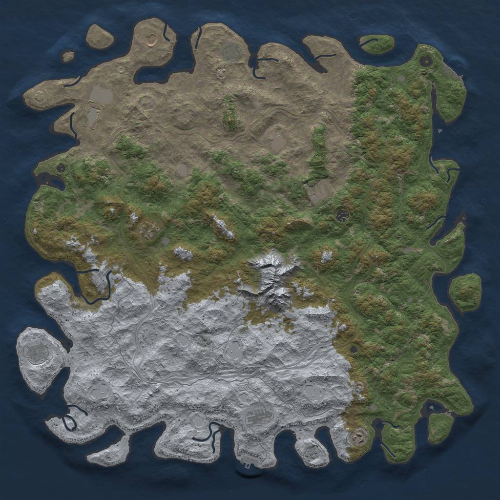 Rust Map: Procedural Map, Size: 6000, Seed: 219914882, 19 Monuments