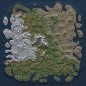 Thumbnail Rust Map: Procedural Map, Size: 6000, Seed: 123456, 18 Monuments