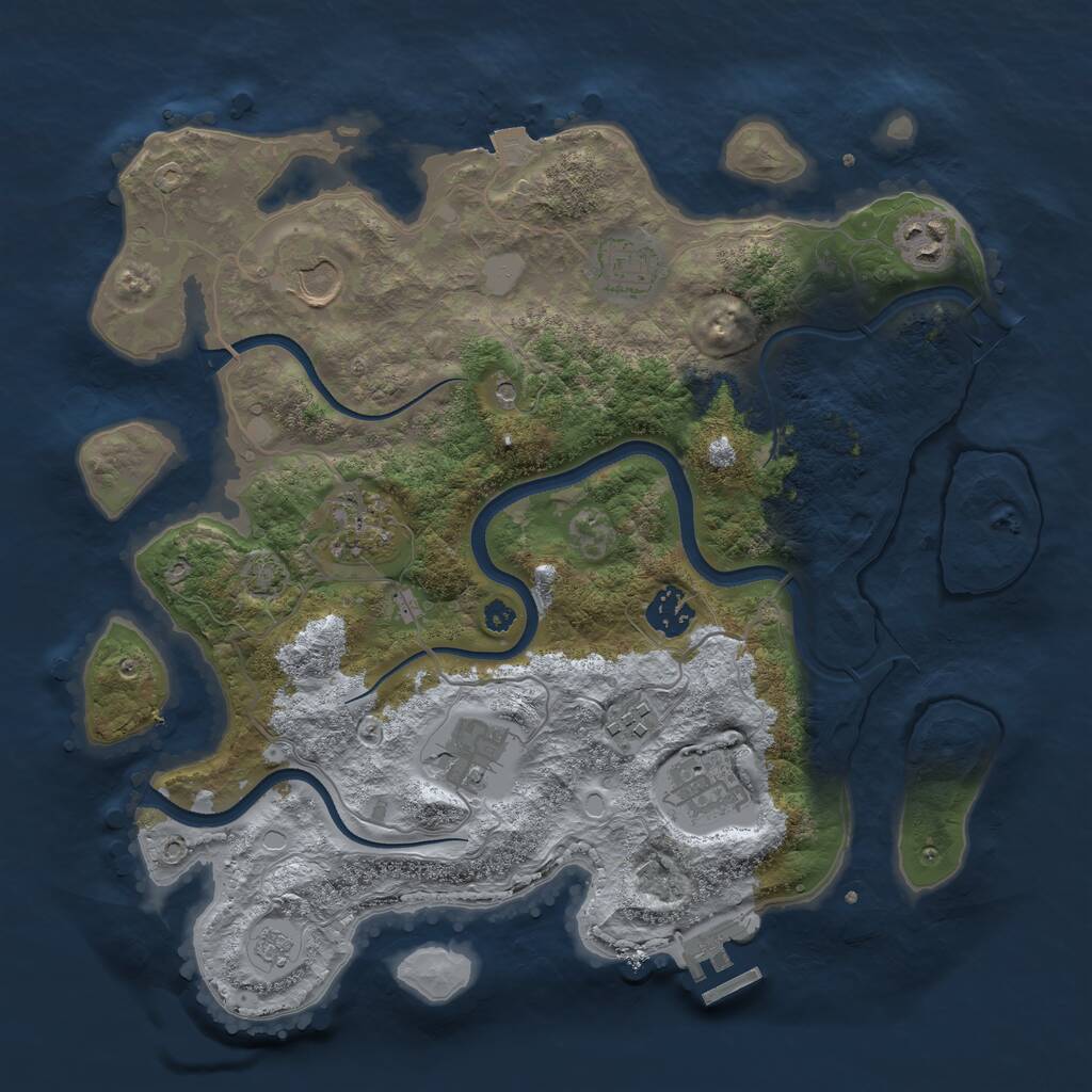 Rust Map: Procedural Map, Size: 3500, Seed: 188, 13 Monuments
