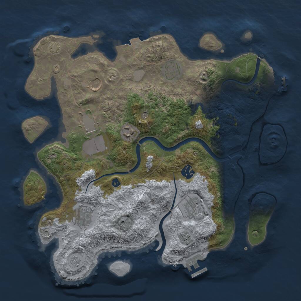 Rust Map: Procedural Map, Size: 3500, Seed: 188, 14 Monuments
