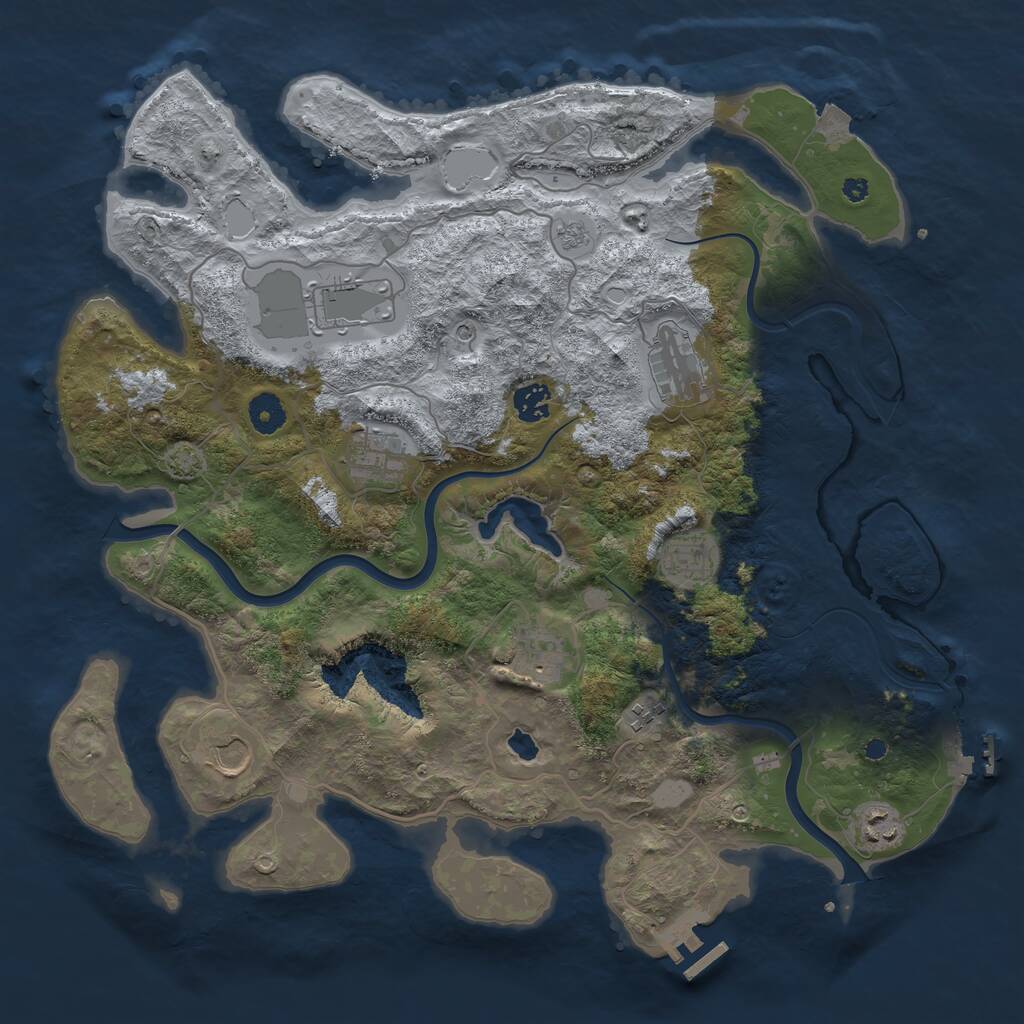 Rust Map: Procedural Map, Size: 4000, Seed: 492070, 15 Monuments