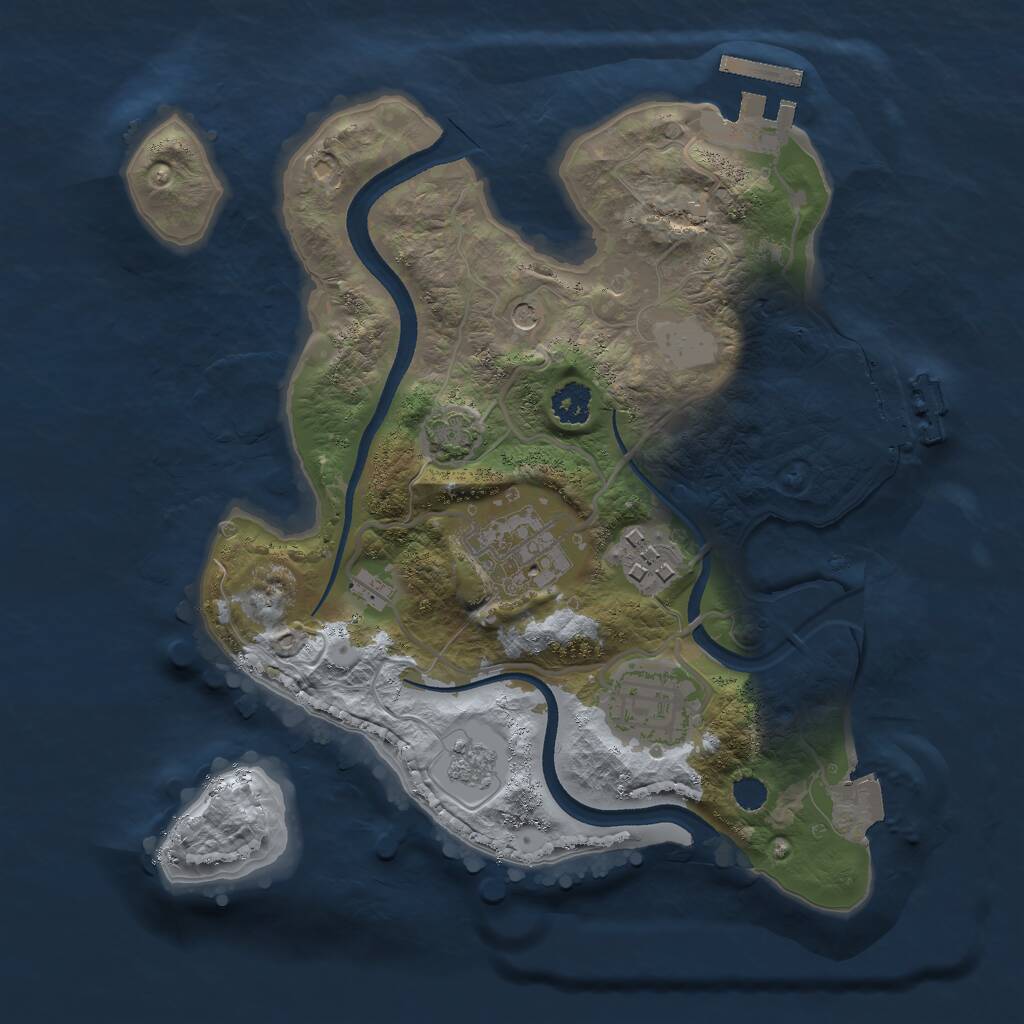 Rust Map: Procedural Map, Size: 2500, Seed: 6738, 9 Monuments