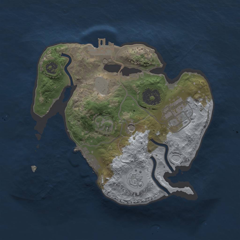 Rust Map: Procedural Map, Size: 2000, Seed: 13, 8 Monuments