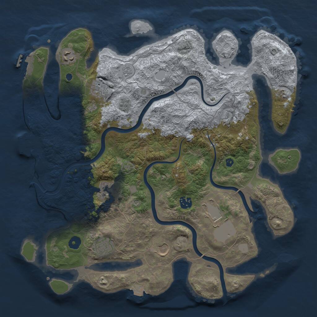 Rust Map: Procedural Map, Size: 3800, Seed: 47567472, 15 Monuments