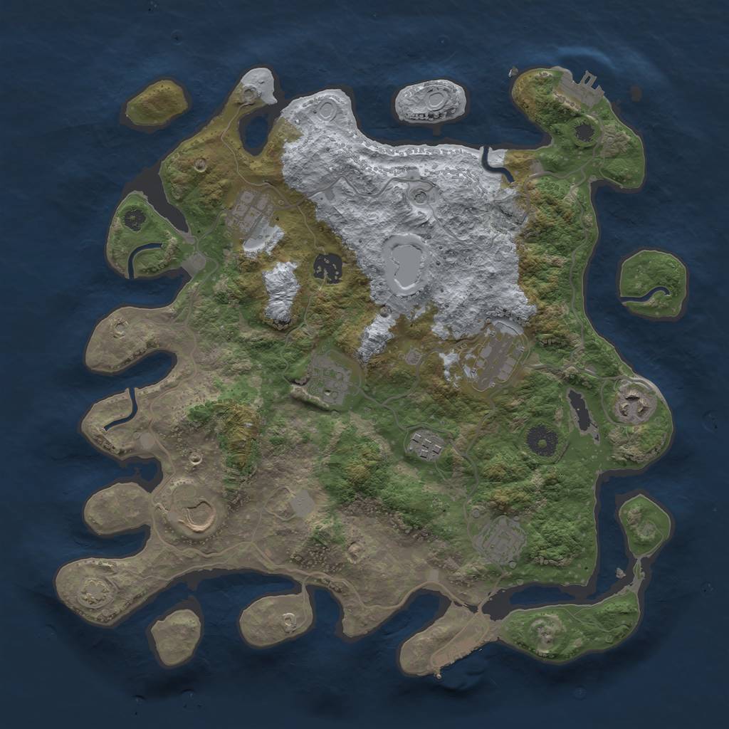 Rust Map: Procedural Map, Size: 3550, Seed: 68156, 15 Monuments