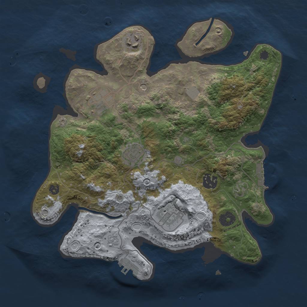 Rust Map: Procedural Map, Size: 3000, Seed: 1290746269, 12 Monuments
