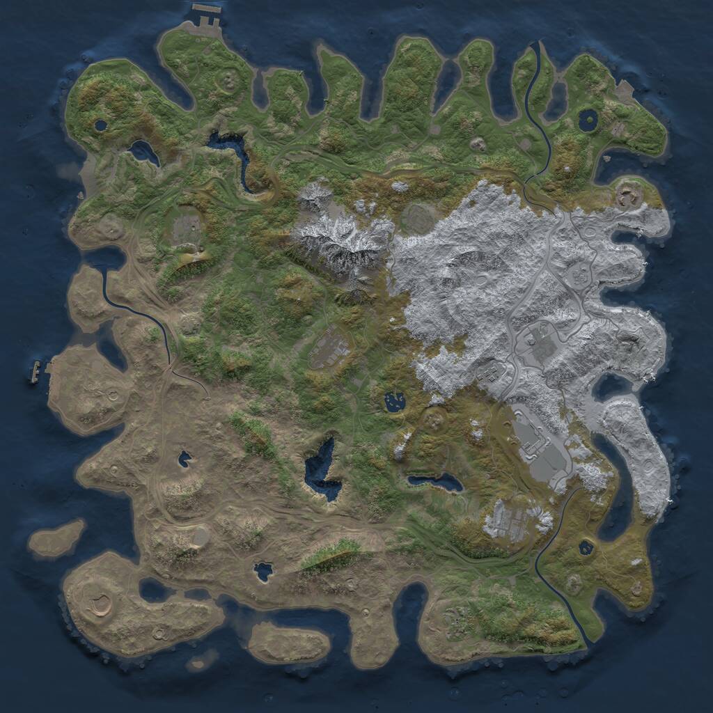 Rust Map: Procedural Map, Size: 5000, Seed: 1337, 17 Monuments