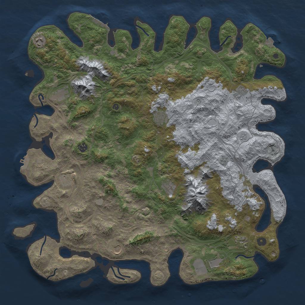 Rust Map: Procedural Map, Size: 5000, Seed: 1337, 19 Monuments